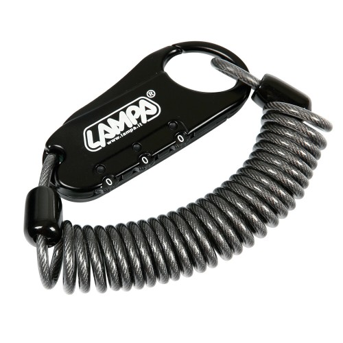 Lampa - Κλειδαριά Ασφαλείας Raptor με Συρματόσχοινο 150cm για Κράνη / Ποδήλατα / Laptop με Επαναρυθμιζόμενο 3ψήφιο Συνδυασμό και Ατσάλινο Πυρήνα - 1 Τεμ. (9059.5-LB-LM)