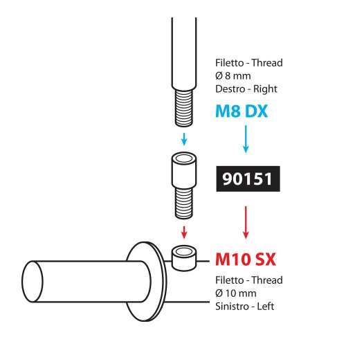 ΑΝΤΑΠΤΟΡΑΣ ΓΙΑ ΚΑΘΡΕΠΤΗ ΜΗΧΑΝΗΣ M8 DX-M10 SX -1ΤΕΜ