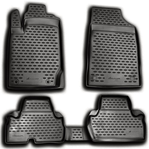 ΠΑΤΑΚΙΑ ΣΕ ΣΚΑΦΗ TPE ΛΑΣΤΙΧΟ ΓΙΑ MITSUBISHI L200 2D 04/2010-2015  ΣΕ ΑΝΘΡΑΚΙ ΣΚΟΥΡΟ ΓΚΡΙ ΧΡΩΜΑ NOVLINE - 4 ΤΕΜ.
