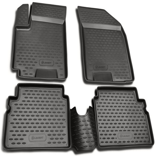 ΠΑΤΑΚΙΑ ΣΕ ΣΚΑΦΗ TPE ΛΑΣΤΙΧΟ ΓΙΑ CHEVROLET AVEO 2003-2011  ΣΕ ΑΝΘΡΑΚΙ ΣΚΟΥΡΟ ΓΚΡΙ ΧΡΩΜΑ NOVLINE - 4 ΤΕΜ.
