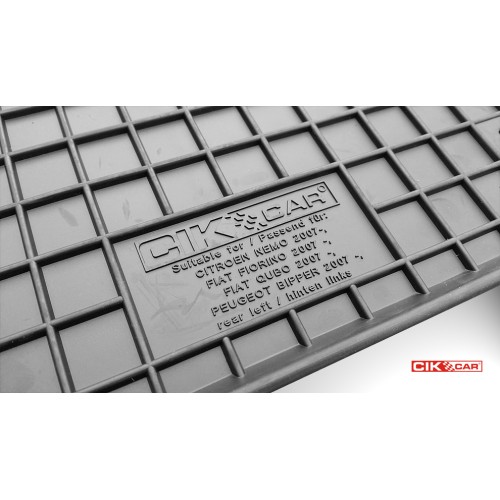 Cik - ΠΑΤΑΚΙΑ ΑΥΤΟΚΙΝΗΤΟΥ ΑΠΟ ΛΑΣΤΙΧΟ ΓΙΑ CITROEN NEMO 12/2008 / FIAT FIORINO 11/2007+ / FIAT QUBO 09/2008-05/2020 / PEUGEOT BIPPER 05/2008-03/2014 / PEUGEOT BIPPER TEPEE 03/2009-12/2017 ΣΕ ΜΑΥΡΟ ΧΡΩΜΑ ΜΕ ΚΟΥΜΠΩΜΑΤΑ - 2 ΤΕΜ. (RM.CI.0010/CK)