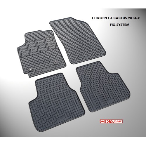 Cik - ΠΑΤΑΚΙΑ ΑΥΤΟΚΙΝΗΤΟΥ ΑΠΟ ΛΑΣΤΙΧΟ ΓΙΑ CITROEN C4 CACTUS 2014-10/2020 ΣΕ ΜΑΥΡΟ ΧΡΩΜΑ ΜΕ ΚΟΥΜΠΩΜΑΤΑ - 4 ΤΕΜ. (RM.CI.0003/CK)
