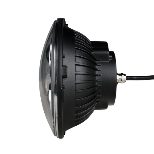 M-Tech - Στρογγυλό Φανάρι WHL102 BLACK 7'' με 8 Cree LED (XML-10W) 9-36V 6000-6500K σε Μαύρο Χρώμα - 1 τεμ. (WHL102/MT)