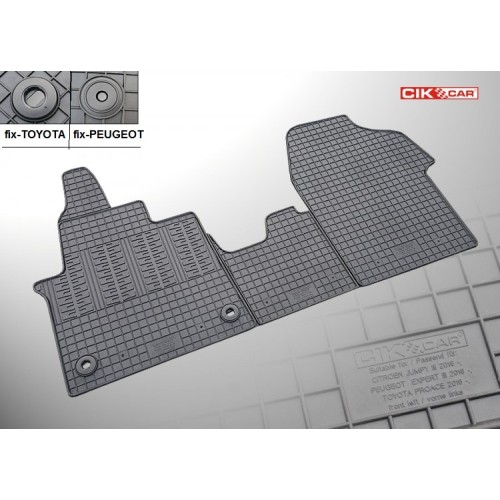 Cik - ΠΑΤΑΚΙΑ ΑΥΤΟΚΙΝΗΤΟΥ ΑΠΟ ΛΑΣΤΙΧΟ ΓΙΑ CITROEN JUMPY 2016+ / PEUGEOT EXPERT 2016+ / TOYOTA PROACE 2016+ (3Η ΣΕΙΡΑ ΚΑΘΙΣΜΑΤΩΝ) ΣΕ ΜΑΥΡΟ ΧΡΩΜΑ ΧΩΡΙΣ ΚΟΥΜΠΩΜΑΤΑ - 2 ΤΕΜ. (RM.CI.0021/CK)
