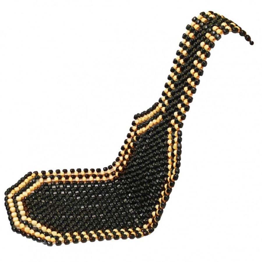 Amio - Πλατοκάθισμα με Μπίλιες διάσταση 128 x 38cm υλικό Ξύλο χρώμα Μαύρο/Μπεζ για Επιβατικά Αυτοκίνητα - 1 τεμ. (01123/AM)