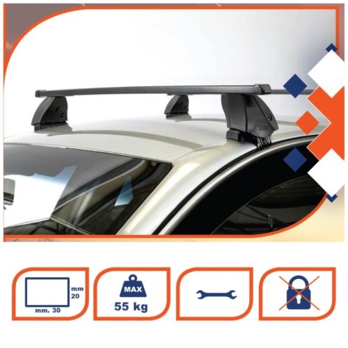 KIT ΜΕ ΜΠΑΡΕΣ ΟΡΟΦΗΣ ΓΙΑ MAZDA 2 5D 14+ ΣΙΔΗΡΟΥ K39 (BSM112-K14)