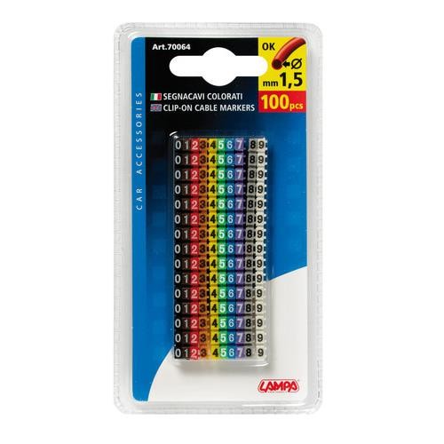 Lampa - Σετ Αρίθμησης Καλωδίων Clip-on από 0 έως 9 σε Διάφορα Χρώματα - 150 τεμ. (L7006.4)