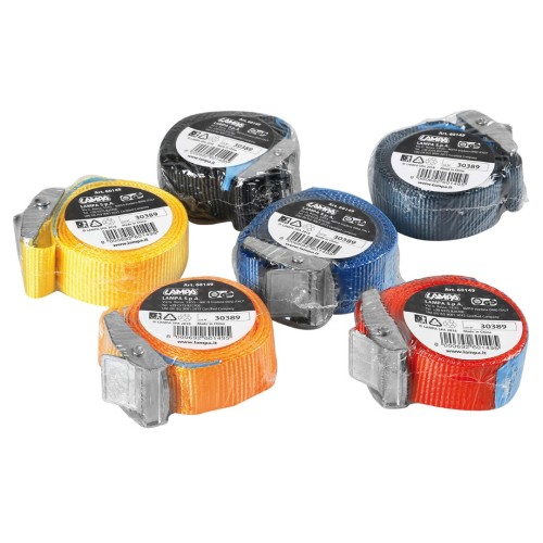 Lampa – Ιμάντες Στερέωσης Moto 300cm x 2,5cm σε Blister (36 Τεμάχια) για ασφαλή πρόσδεση φορτίου – 1 Σετ (6014.9D-LM)