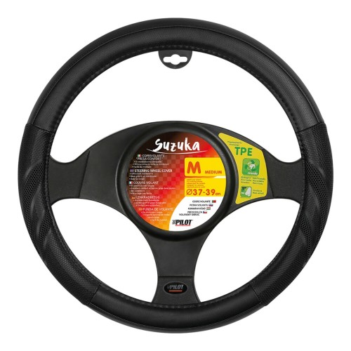 Lampa Κάλυμμα Τιμονιού Αυτοκινήτου Suzuka 37-39εκ. Άοσμο Ελαστικό Ultra soft Skeentex με αεριζόμενες λαβές Μαύρο 1-τεμ. (L3293.1)