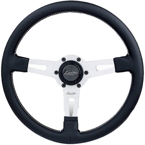 ΤΙΜΟΝΙ SHARAV 340 ΜΑΥΡΟ 340mm ΔΕΡΜΑΤΙΝΟ ΤΡΙΑΚΤΙΝΟ ΜΕ ΑΣΗΜΙ ΛΑΜΑ
