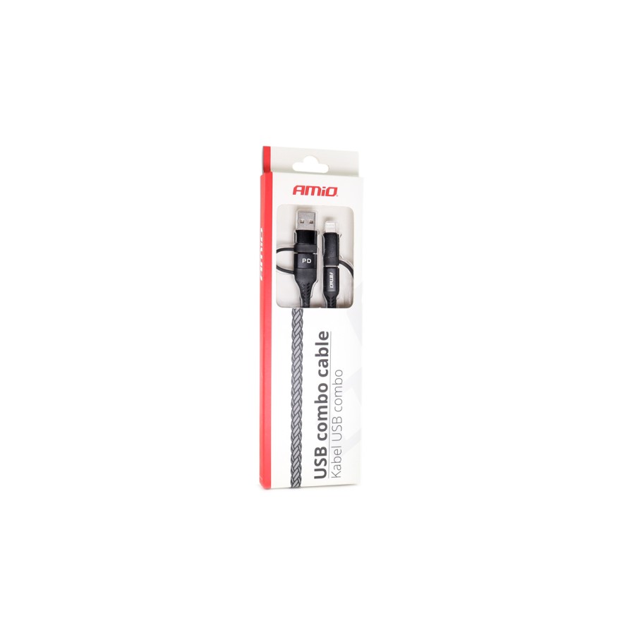 Amio - ΚΑΛΩΔΙΟ ΦΟΡΤΙΣΗΣ ΚΑΙ ΣΥΓΧΡΟΝΙΣΜΟΥ USB C/USB C iOs/USB A 100cm FullLINK UC-15 - 1 τεμ. (02547/AM)