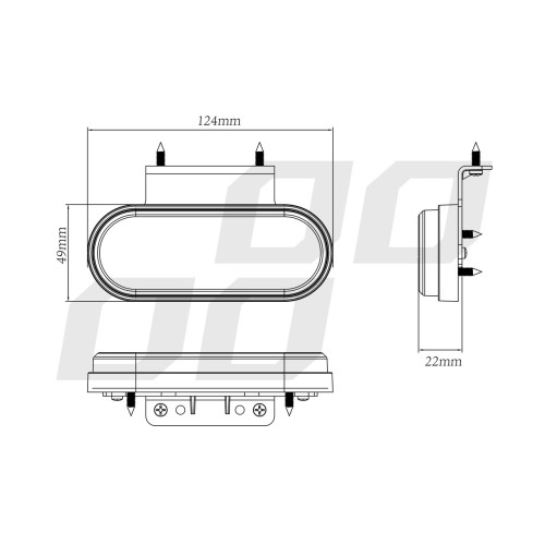 Amio - ΦΩΣ ΟΓΚΟΥ ΦΟΡΤΗΓΟΥ LED ΠΟΡΤΟΚΑΛΙ ΟΒΑΛ 10-30V 124x49x22mm ΑΔΙΑΒΡΟΧΟ OM-01-O 1ΤΕΜ. (02374/AM)