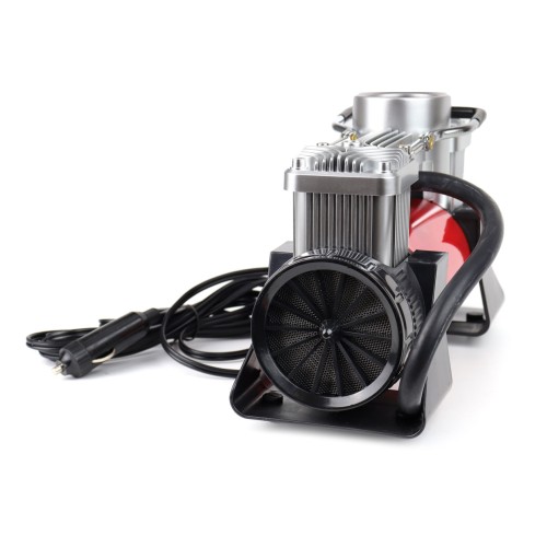 Amio – Κομπρεσέρ Αέρα 12V Διπλού Κυλίνδρου 10BAR 150PSI 60L/min με Μανόμετρο, LED Φακό, Σετ Επισκευής & Βαλιτσάκι για Άμεση Αντιμετώπιση Έκτακτων Αναγκών – 1 Τεμ. (02640/AM)