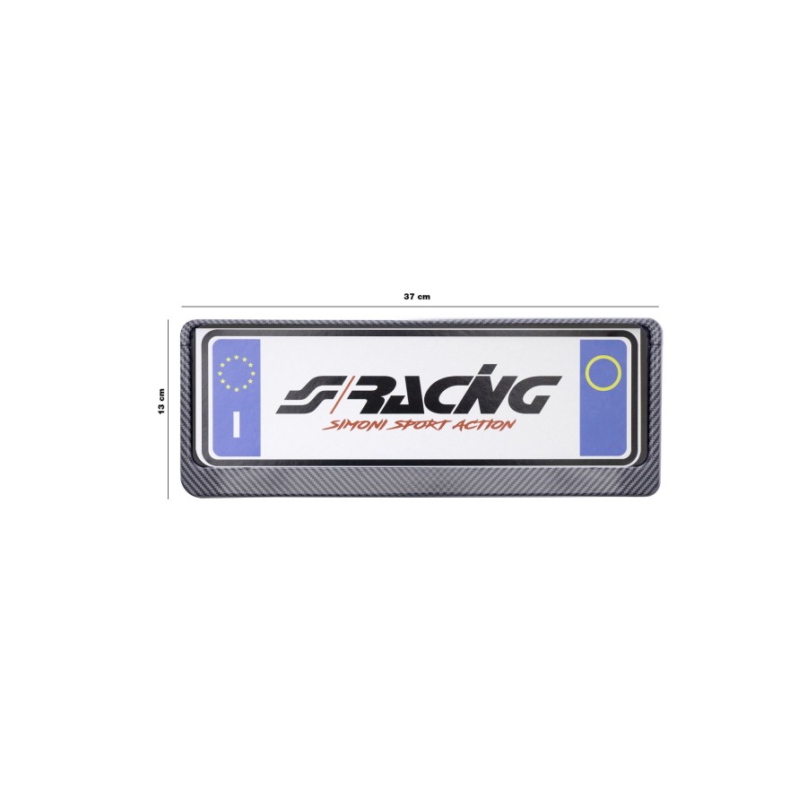 ΠΛΑΙΣΙΟ ΠΙΝΑΚΙΔΑΣ CARBON LOOK ΕΜΠΡΟΣ SIMONI RACING 37 x 13 cm - 1 TEM.