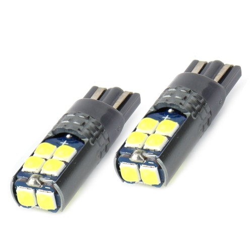 Amio - T10 W5W 12V W2,1x9,5d ΛΕΥΚΟ 10SMDx3030 (ΚΑΡΦΩΤΟ - CAN-BUS) 2ΤΕΜ. (02447/AM)