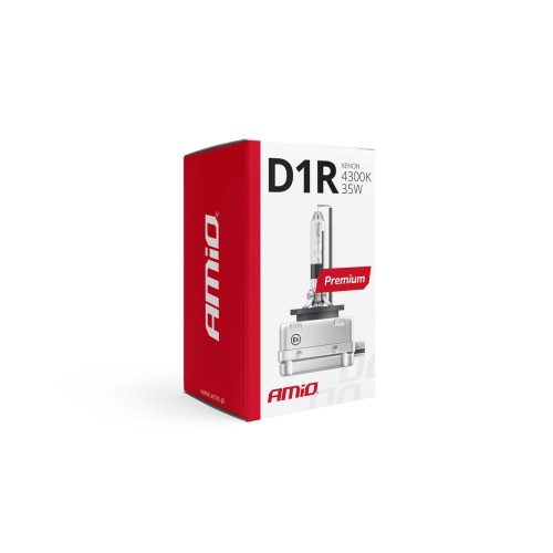 Amio - Λάμπα Xenon D1R 4300K 35W 12V Premium για αντικατάσταση εργοστασιακών και aftermarket xenon με φυσικό φωτισμό και σταθερή απόδοση με ενσωματωμένο igniter - 1 Τεμ. (01966/AM)