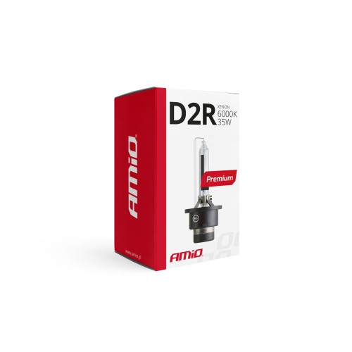 Amio - Λάμπα Xenon D2R 6000K 35W 12V Premium για αντικατάσταση εργοστασιακών και aftermarket xenon με καθαρό λευκό φωτισμό και σταθερή απόδοση χωρίς τροποποιήσεις - 1 Τεμ. (01971/AM)