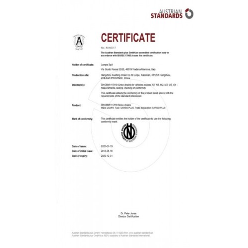 ΑΛΥΣΙΔΕΣ ΧΙΟΝΙΟΥ ΦΟΡΤΗΓΟΥ CARGO PLUS PROFESSIONAL EVO CP36 7 mm LAMPA - 2 ΤΕΜ.