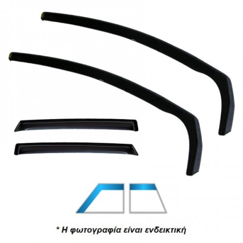 ΑΝΕΜΟΘΡΑΥΣΤΕΣ ΓΙΑ SAAB 9-3 5D COMBI 2002-2012 ΣΕΤ ΑΥΤΟΚΙΝΗΤΟΥ ΑΠΟ ΕΥΚΑΜΠΤΟ ΦΙΜΕ ΠΛΑΣΤΙΚΟ HEKO - 4 ΤΕΜ.