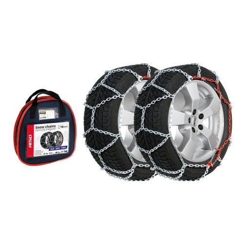 Amio - Αλυσίδες Χιονιού 4x4 16mm KB-245 για Ισχυρή Πρόσφυση και Απόλυτο Έλεγχο σε Χειμερινές Συνθήκες ιδανικές για SUV & Βαρέως Τύπου Οχήματα έως 7500kg - 1 Σετ (02122/AM)