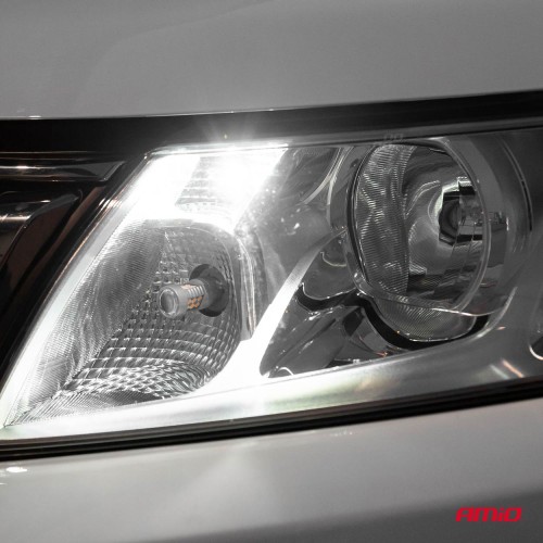 Amio – Λαμπάκια LED T10 W5W 12/24V 2.3W 5600K 12xSMD 2835 CANBUS Καρφωτά για Ισχυρό Λευκό Φωτισμό χωρίς Σφάλματα – Σετ 2 Τεμ. (01636/AM)