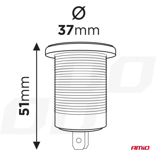 Amio - ΠΡΙΖΑ ΦΟΡΤΙΣΗΣ ΜΕ 2 ΘΥΡΕΣ USB + TYPE C ΚΑΙ ΚΑΠΑΚΙ ΚΟΚΚΙΝΗ 12/24V 5-12V 3.0A QUICK CHARGER MOD-09 -1 ΤΕΜ. (02859/AM)