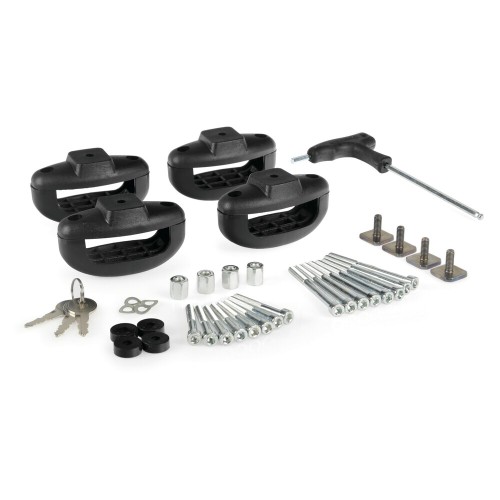 Nordrive - Βάση Μεταφοράς Χειμερινών Σπορ Αυτοκινήτου NORDIC-KING EVO NK-60 80cm για Μπάρες Οροφής Χωρητικότητας 6 Ζεύγη Ski ή 4 Snowboards Αλουμινίου Μαύρου Χρώματος με Κλειδαριά - 2 Τεμ. (N40013)