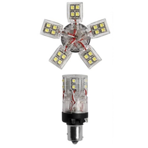 P21W 12V BA15s 30LED ΜΟΝΟΠΟΛΙΚΟ ΛΕΥΚΟ MULTI-LED 1ΤΕΜ.