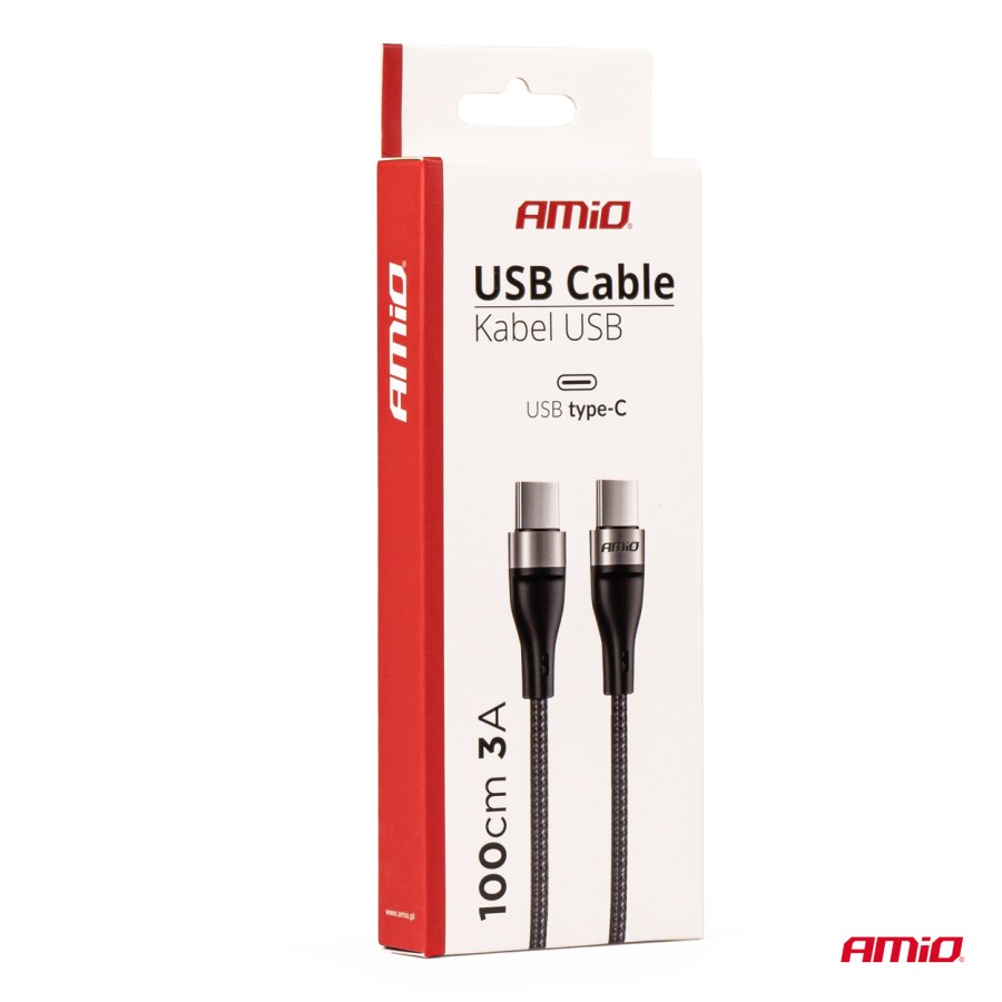 Amio - ΚΑΛΩΔΙΟ ΦΟΡΤΙΣΗΣ ΚΑΙ ΣΥΓΧΡΟΝΙΣΜΟΥ USB TYPE C 100cm 3.0A UC-16 - 1 ΤΕΜ. (02928/AM)