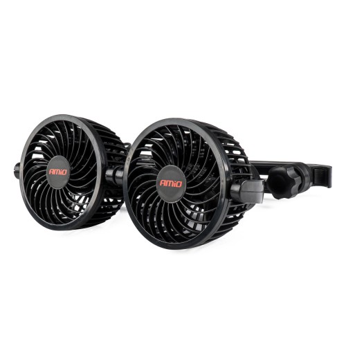 Amio - ΑΝΕΜΙΣΤΗΡΑΣ ΔΙΠΛΟΣ 12V 2χ4''(10,8cm) ΜΕ ΦΙΣ ΑΝΑΠΤΗΡΑ/2 USB 5V & ΣΤΗΡΙΞΗ ΣΤΟ ΠΡΟΣΚΕΦΑΛΟ - 1 TEM. (03009/AM)