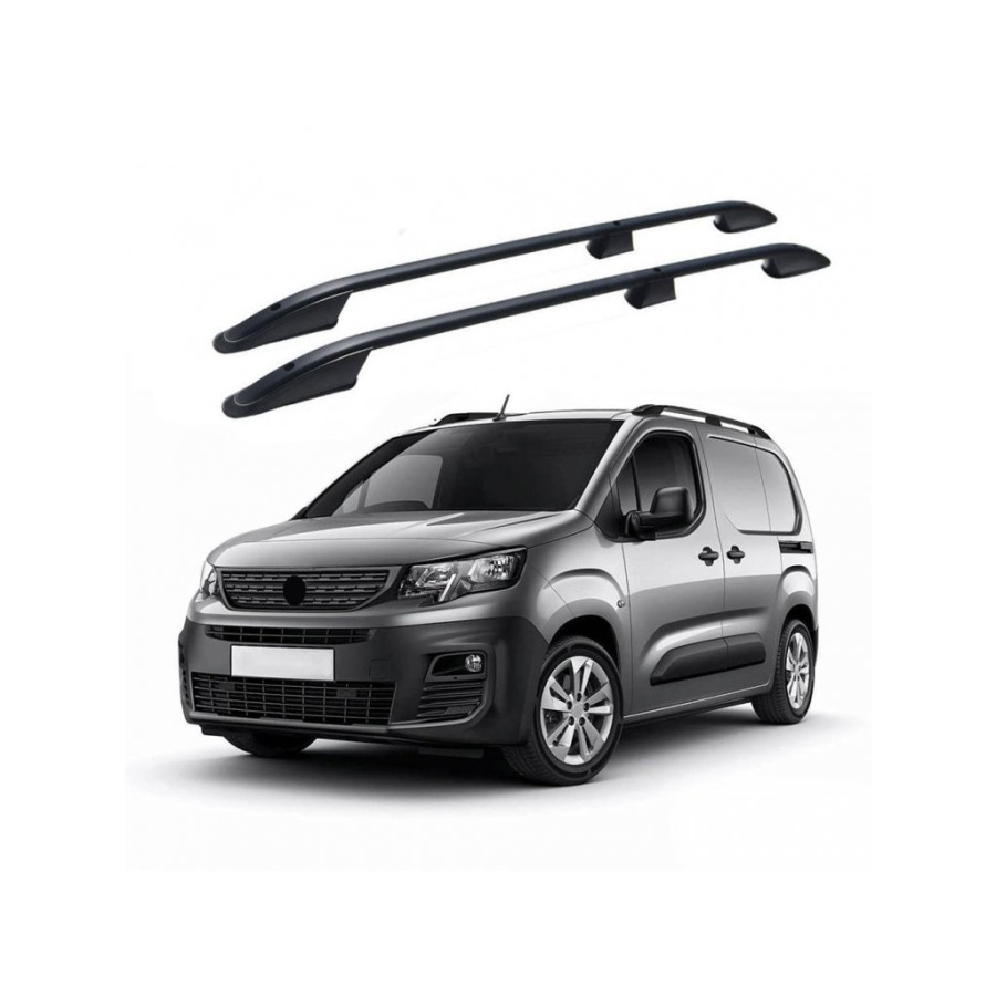 ΜΠΑΡΕΣ ΟΡΟΦΗΣ ΓΙΑ  OPEL COMBO / PEUGEOT PARTNER / RIFTER 2019+ ΠΑΡΑΛΛΗΛΕΣ ΑΛΟΥΜΙΝΙΟΥ L1 ΜΑΥΡΕΣ ΟMTEC - 2 TEM.