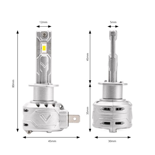 Amio - ΛΑΜΠΕΣ H1 LED CAN BUS X2 SERIES ΜΕ ΑΝΕΜΙΣΤΗΡΑΚΙ H1 10-16V 72W 6.500K 7.920lm +400% - 2 TEM. (02970/AM)