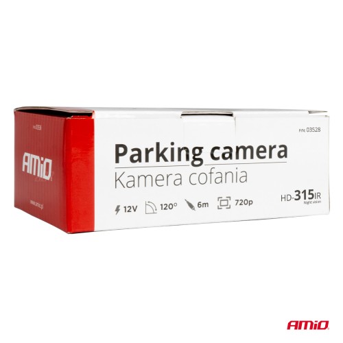 Amio - ΚΑΜΕΡΑ ΟΠΙΣΘΟΠΟΡΕΙΑΣ 12V LED ME NYΧΤΕΡΙΝΗ ΛΗΨΗ ΚΑΙ ΤΕΤΡΑΓΩΝΗ ΡΥΘΜΙΣΗ ΚΛΙΣΗΣ HD-315 IR - 1 TEM. (03528/AM)