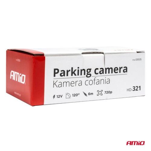 Amio - ΚΑΜΕΡΑ ΟΠΙΣΘΟΠΟΡΕΙΑΣ 12V 720pHD ΡΥΘΜΙΣΗ ΚΛΙΣΗΣ ΜΕ ΜΕΤΑΛΛΙΚΗ ΒΑΣΗ ΣΤΗΡΙΞΗΣ HD-321 - 1 TEM. (03535/AM)