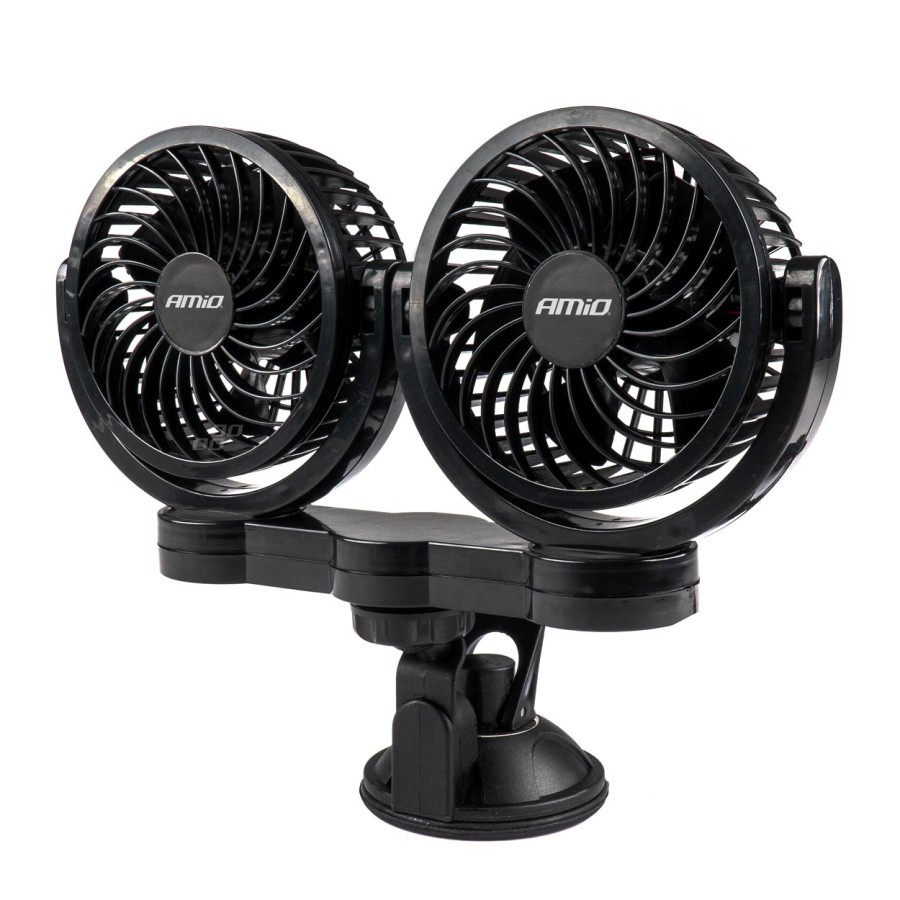 Amio - ΑΝΕΜΙΣΤΗΡΑΣ ΔΙΠΛΟΣ 24V 2χ4''(10,8cm) ΜΕ ΦΙΣ ΑΝΑΠΤΗΡΑ 2 ΤΑΧΥΤΗΤΩΝ ΜΕ ΒΕΝΤΟΥΖΑ PRO SERIES - 1 ΤΕΜ. (03011/AM)