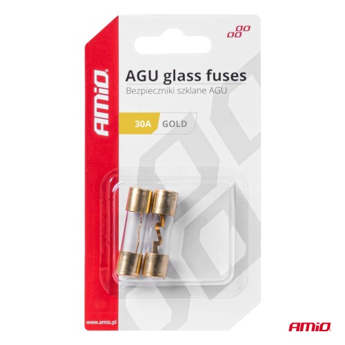 Amio - ΑΣΦΑΛΕΙΕΣ ΓΥΑΛΙΝΕΣ AGU AGU 30A 38x10,3mm - 2 ΤΕΜ. (03484/AM)
