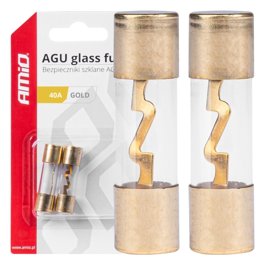 Amio - ΑΣΦΑΛΕΙΕΣ ΓΥΑΛΙΝΕΣ AGU AGU 40A 38x10,3mm - 2 ΤΕΜ. (03485/AM)