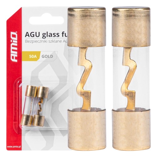 Amio - ΑΣΦΑΛΕΙΕΣ ΓΥΑΛΙΝΕΣ AGU AGU 50A 38x10,3mm - 2 ΤΕΜ. (03486/AM)