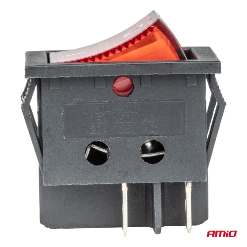 Amio - ΔΙΑΚΟΠΤΗΣ ON/OFF 12/24V 4 ΕΠΑΦΩΝ ΟΡΘΟΓΩΝΙΟΣ ΚΟΚΚΙΝΟΣ ΦΩΤΙΣΜΟΣ - 1 ΤΕΜ. (03613/AM)