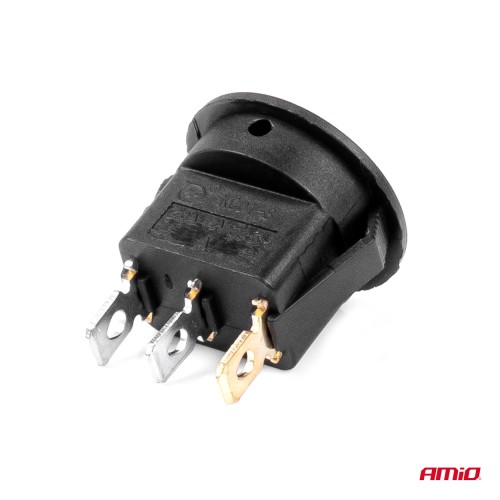 Amio - ΔΙΑΚΟΠΤΗΣ ON/OFF 3 ΕΠΑΦΩΝ 12/24V ΣΤΡΟΓΓΥΛΟΣ ΠΡΑΣΙΝΟΣ ΦΩΤΙΣΜΟΣ - 1 ΤΕΜ. (03084/AM)