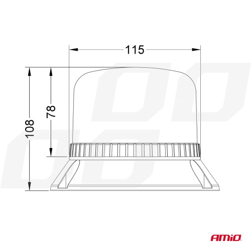 Amio - ΦΑΡΟΣ ΠΟΡΤΟΚΑΛΙ W22M 12/24V - 60xSMD LED - 115x108mm (ΜΑΓΝΗΤΙΚΗ ΒΑΣΗ/ΦΙΣ/ΚΑΛΩΔΙΟ 4m) - 1 ΤΕΜ. (03337/AM)