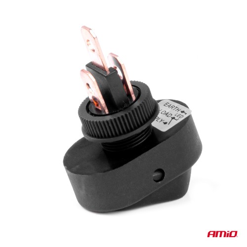 Amio - ΔΙΑΚΟΠΤΗΣ ON/OFF 3 ΕΠΑΦΩΝ ΜΕ LED ΠΡΑΣΙΝΟ 12/24V Φ12mm 30A ΜΕ ΣΠΕΙΡΩΜΑ ΟΒΑΛ - 1 ΤΕΜ. (03087/AM)