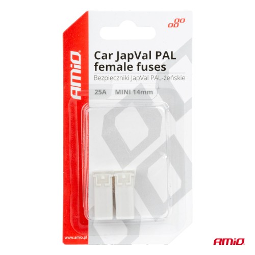 Amio - ΑΣΦΑΛΕΙΕΣ JapVal PAL ΜΙΝΙ 14mm ΘΗΛΥΚΕΣ 25A ΣΕ ΛΕΥΚΟ ΧΡΩΜΑ - 2 Τεμ. (03436/AM)
