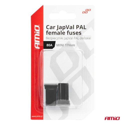 Amio - ΑΣΦΑΛΕΙΕΣ JapVal PAL ΜΙΝΙ 17mm ΘΗΛΥΚΕΣ 80A ΣΕ ΜΑΥΡΟ ΧΡΩΜΑ - 2 Τεμ. (03449/AM)