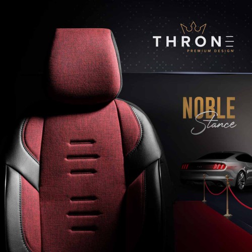 Amio - ΚΑΛΥΜΜΑΤΑ ΚΑΘΙΣΜΑΤΩΝ OTOM THRONE 103 RED ΜΑΥΡΟ/ΓΚΡΙ/ΚΟΚΚΙΝΟ ΛΙΝΟ & ΔΕΡΜΑΤΙΝΗ SET - 1 σετ. (OT86756/AM)