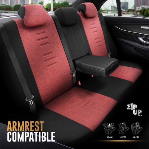 Amio - ΚΑΛΥΜΜΑΤΑ ΚΑΘΙΣΜΑΤΩΝ OTOM THRONE 103 RED ΜΑΥΡΟ/ΓΚΡΙ/ΚΟΚΚΙΝΟ ΛΙΝΟ & ΔΕΡΜΑΤΙΝΗ SET - 1 σετ. (OT86756/AM)