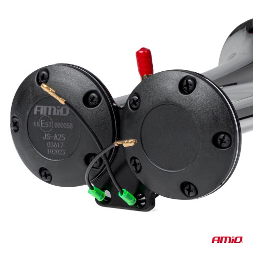 Amio - ΚΟΡΝΑ ΠΝΕΥΜΑΤΙΚΗ 12/24V 118db ΔΙΠΛΗ 2 ΤΟΝΩΝ ΧΡΩΜΙΟ - 1 ΤΕΜ. (03617/AM)