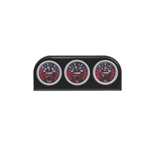 ΒΑΣΗ/ΘΗΚΗ 3 ΟΡΓΑΝΩΝ 52mm ΓΙΑ ΤΗΝ ΘΕΣΗ RADIO-CD 1DIN ΜΗΚΟΥΣ 189mm ΣΕ ΜΑΥΡΟ ΧΡΩΜΑ SIMONI RACING  - 1 τεμ.