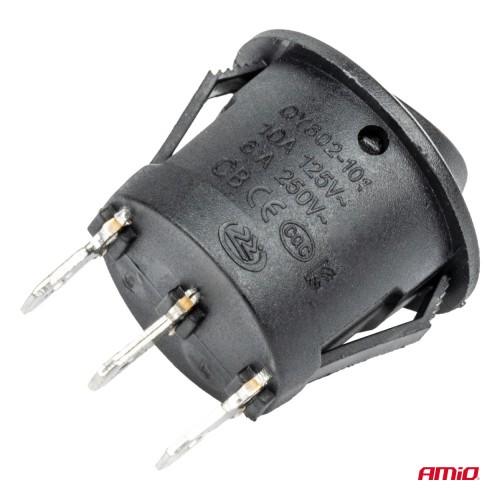 Amio - ΔΙΑΚΟΠΤΗΣ 230V 6A ON-OFF-ON 3 ΕΠΑΦΩΝ ΣΤΡΟΓΓΥΛΟΣ BU03 - 1 ΤΕΜ. (03614/AM)