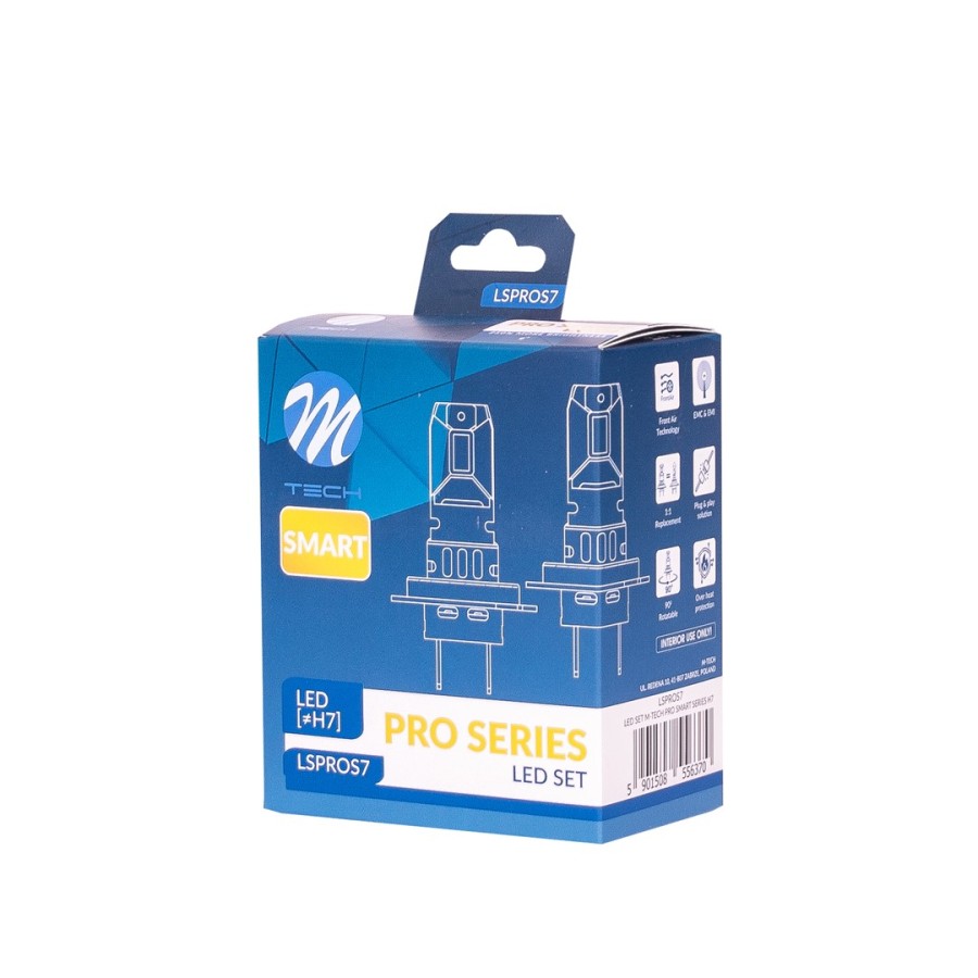 ΛΑΜΠΕΣ H7 12V 2x 21W max6.000K 4600lm PRO SMART SERIES LED M-TECH - 2 τεμ.
